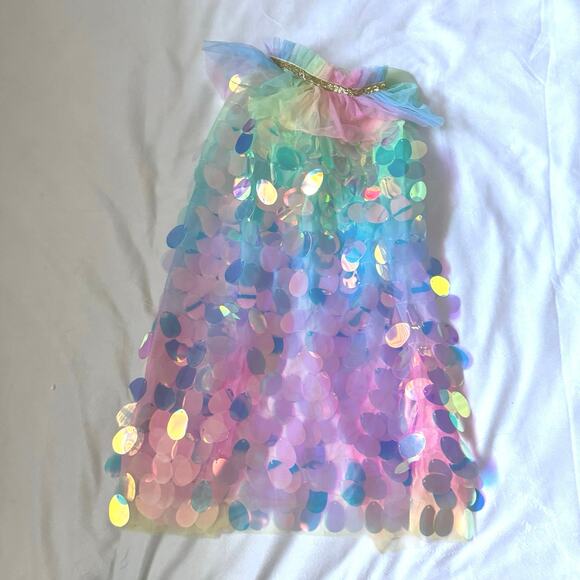 Girls Sequin Dress Up Princess Super Hero Cape 2T-5T NWT - Picture 5 of 6